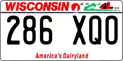 WI license plate 286XQO