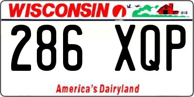 WI license plate 286XQP