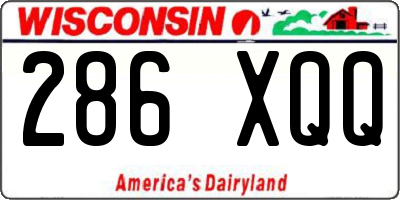 WI license plate 286XQQ