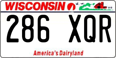 WI license plate 286XQR