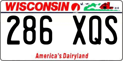 WI license plate 286XQS