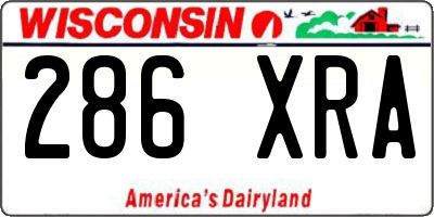 WI license plate 286XRA