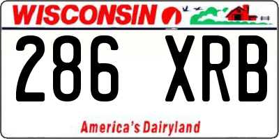 WI license plate 286XRB