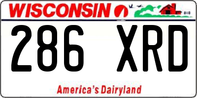 WI license plate 286XRD