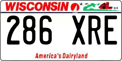 WI license plate 286XRE