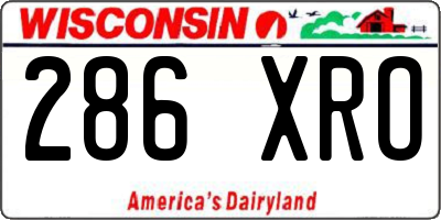 WI license plate 286XRO