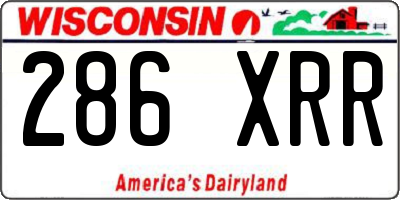 WI license plate 286XRR