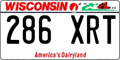 WI license plate 286XRT