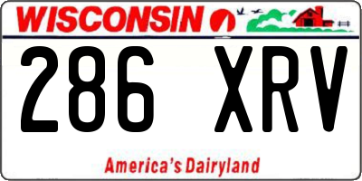 WI license plate 286XRV