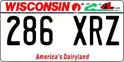 WI license plate 286XRZ