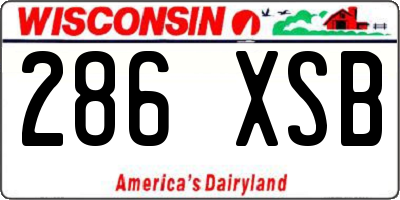 WI license plate 286XSB