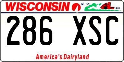 WI license plate 286XSC
