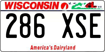 WI license plate 286XSE