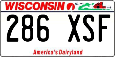 WI license plate 286XSF
