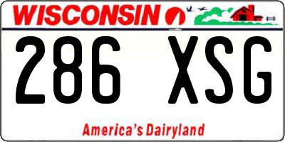 WI license plate 286XSG