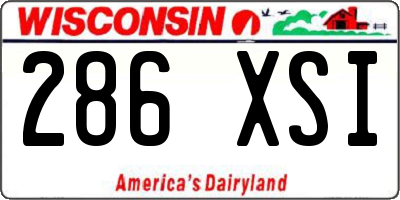 WI license plate 286XSI