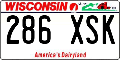 WI license plate 286XSK