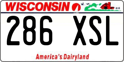 WI license plate 286XSL