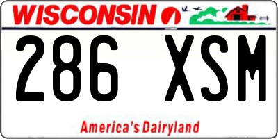 WI license plate 286XSM