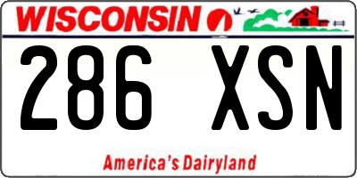 WI license plate 286XSN