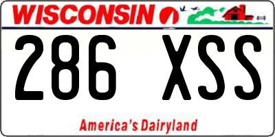 WI license plate 286XSS