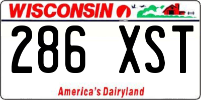 WI license plate 286XST