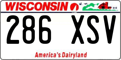 WI license plate 286XSV