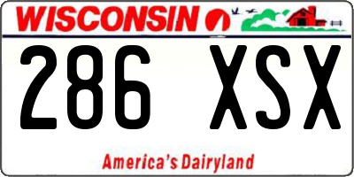 WI license plate 286XSX