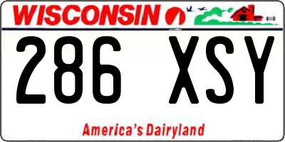 WI license plate 286XSY