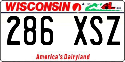 WI license plate 286XSZ