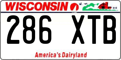 WI license plate 286XTB