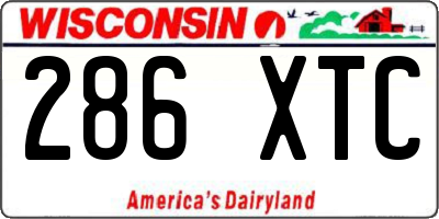 WI license plate 286XTC