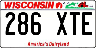 WI license plate 286XTE
