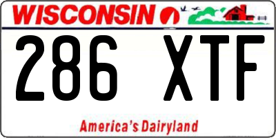 WI license plate 286XTF