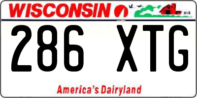WI license plate 286XTG