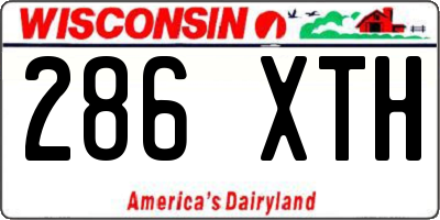 WI license plate 286XTH