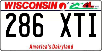 WI license plate 286XTI