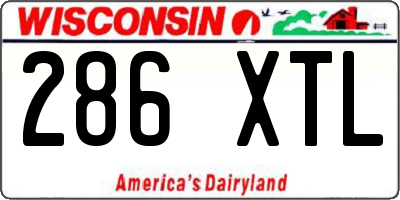 WI license plate 286XTL