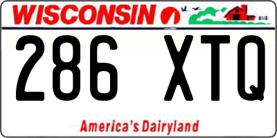 WI license plate 286XTQ