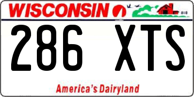 WI license plate 286XTS
