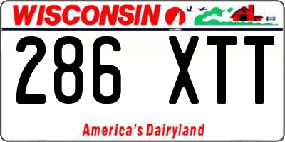 WI license plate 286XTT