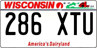 WI license plate 286XTU