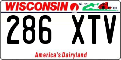 WI license plate 286XTV