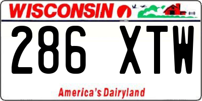 WI license plate 286XTW