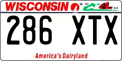 WI license plate 286XTX