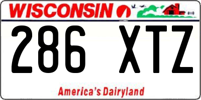 WI license plate 286XTZ