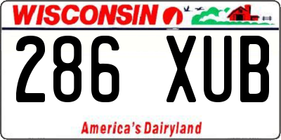 WI license plate 286XUB