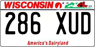 WI license plate 286XUD