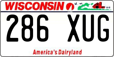 WI license plate 286XUG
