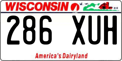 WI license plate 286XUH